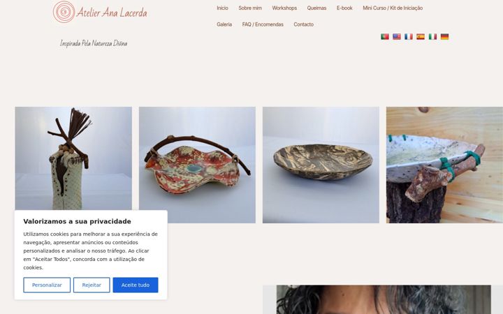Screenshot of atelieranalacerda.com
