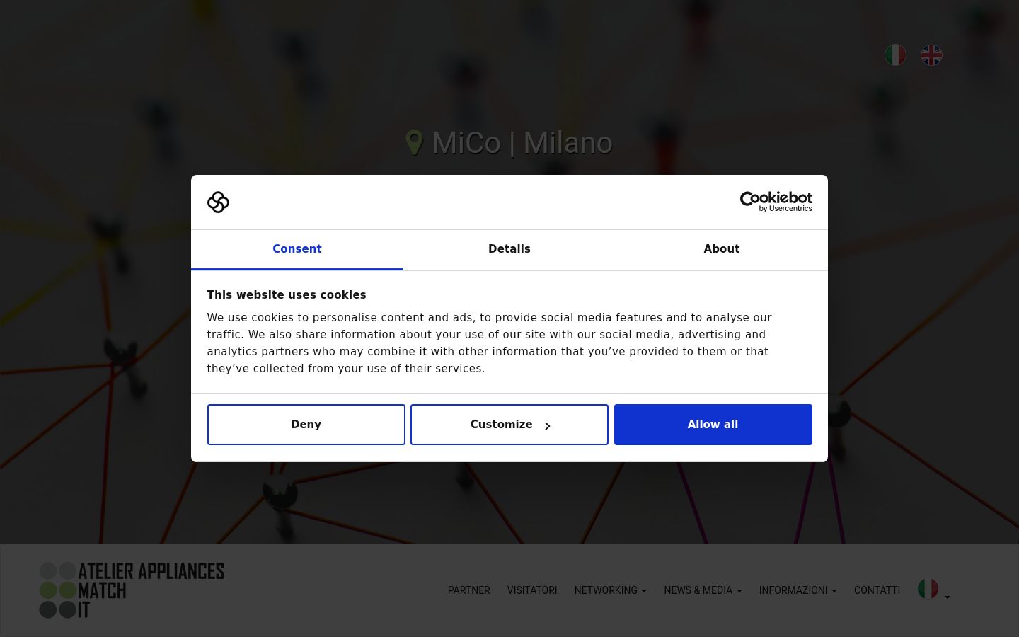 Snímka obrazovky banera súhlasu zobrazeného pred akoukoľvek interakciou