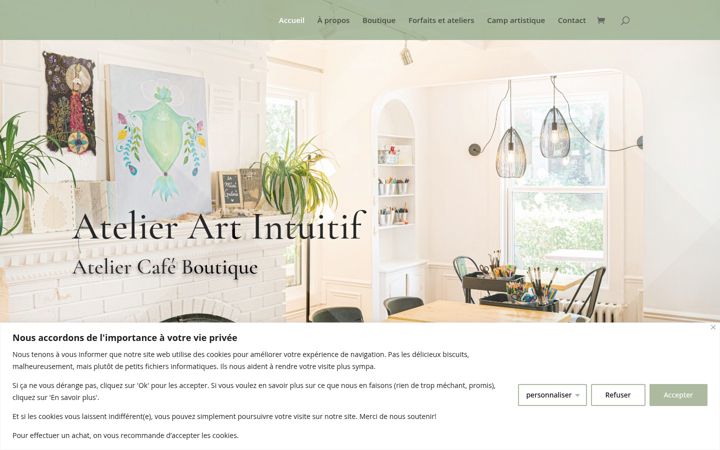 Screenshot of atelierartintuitif.com