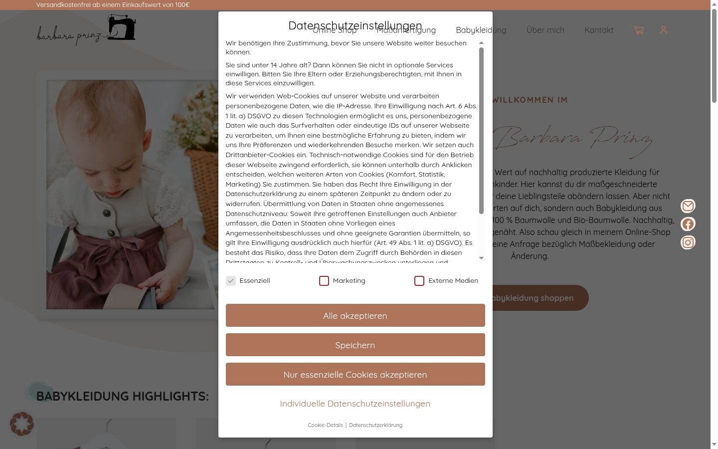 Kuvakaappaus suostumusbannerista, joka näytettiin ennen mitään vuorovaikutusta