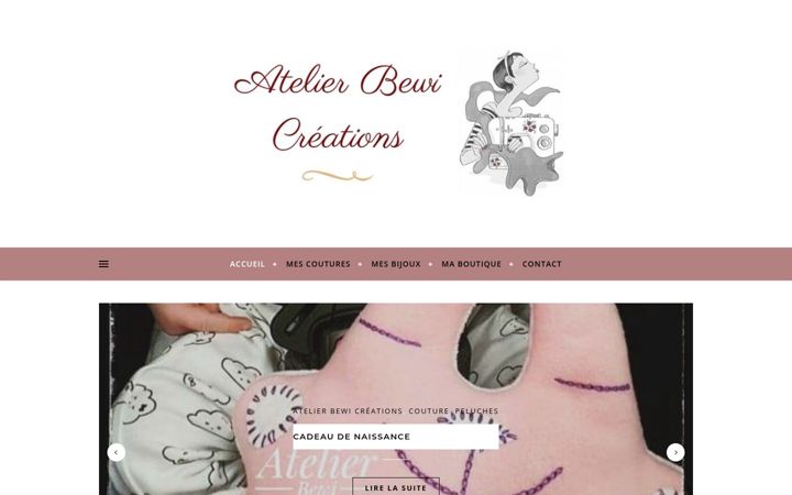 Snímek obrazovky atelierbewicreations.com