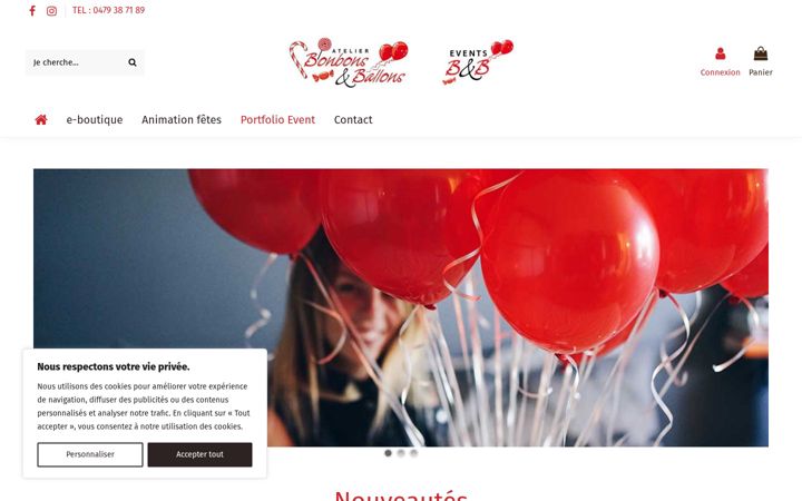 Screenshot of atelierbonbonsballons.be