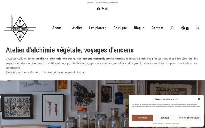 Screenshot ta' ateliercallune.com