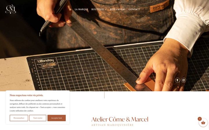 Ekrānuzņēmums no ateliercomeetmarcel.fr