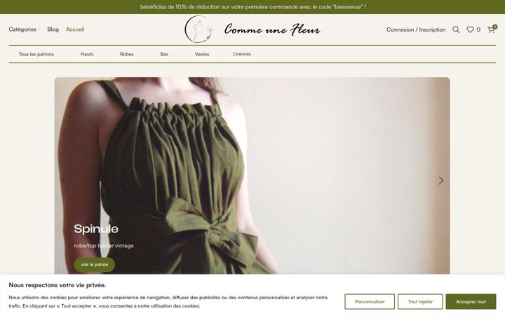 Ekrānuzņēmums no ateliercommeunefleur.fr