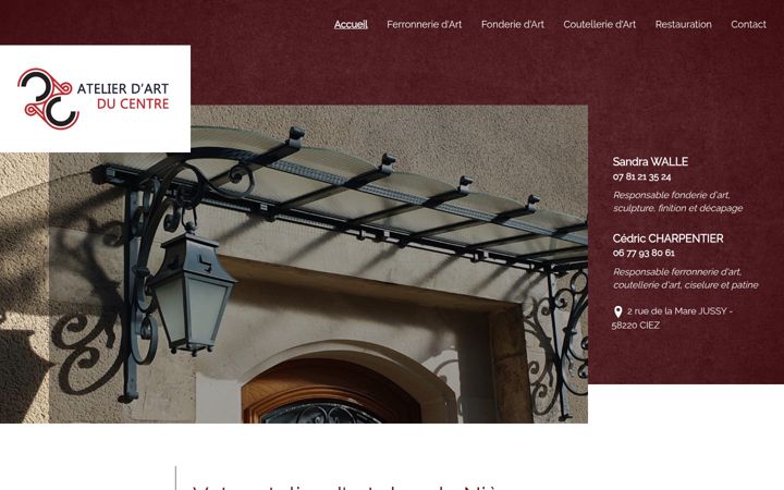 Screenshot of atelierdartducentre.fr