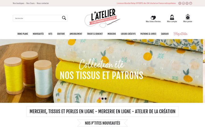Screenshot of atelierdelacreation.com