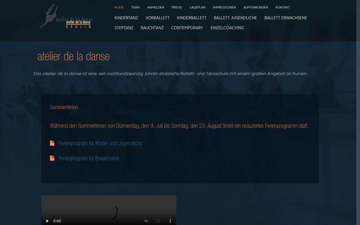 Screenshot of atelierdeladance.de