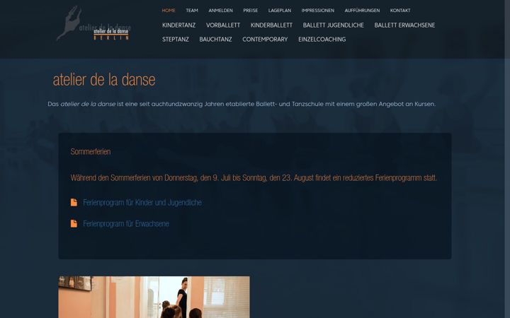 Screenshot of atelierdeladanse.com
