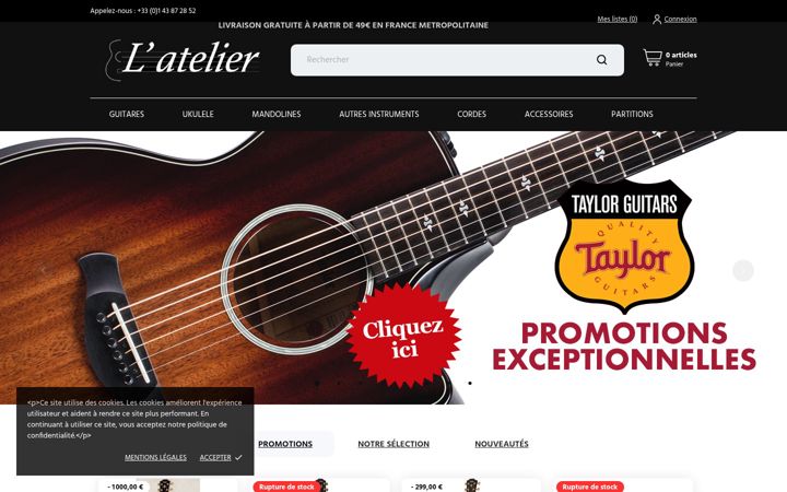 Screenshot of atelierdelaguitare.com