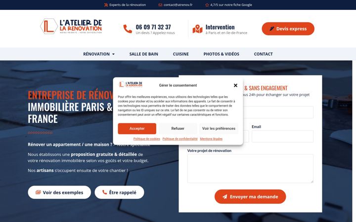Screenshot of atelierdelarenovation.fr