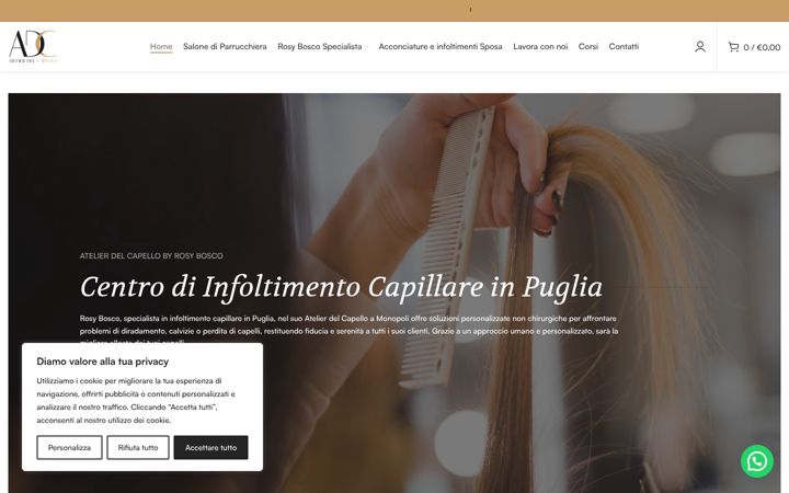 Screenshot of atelierdelcapello.com