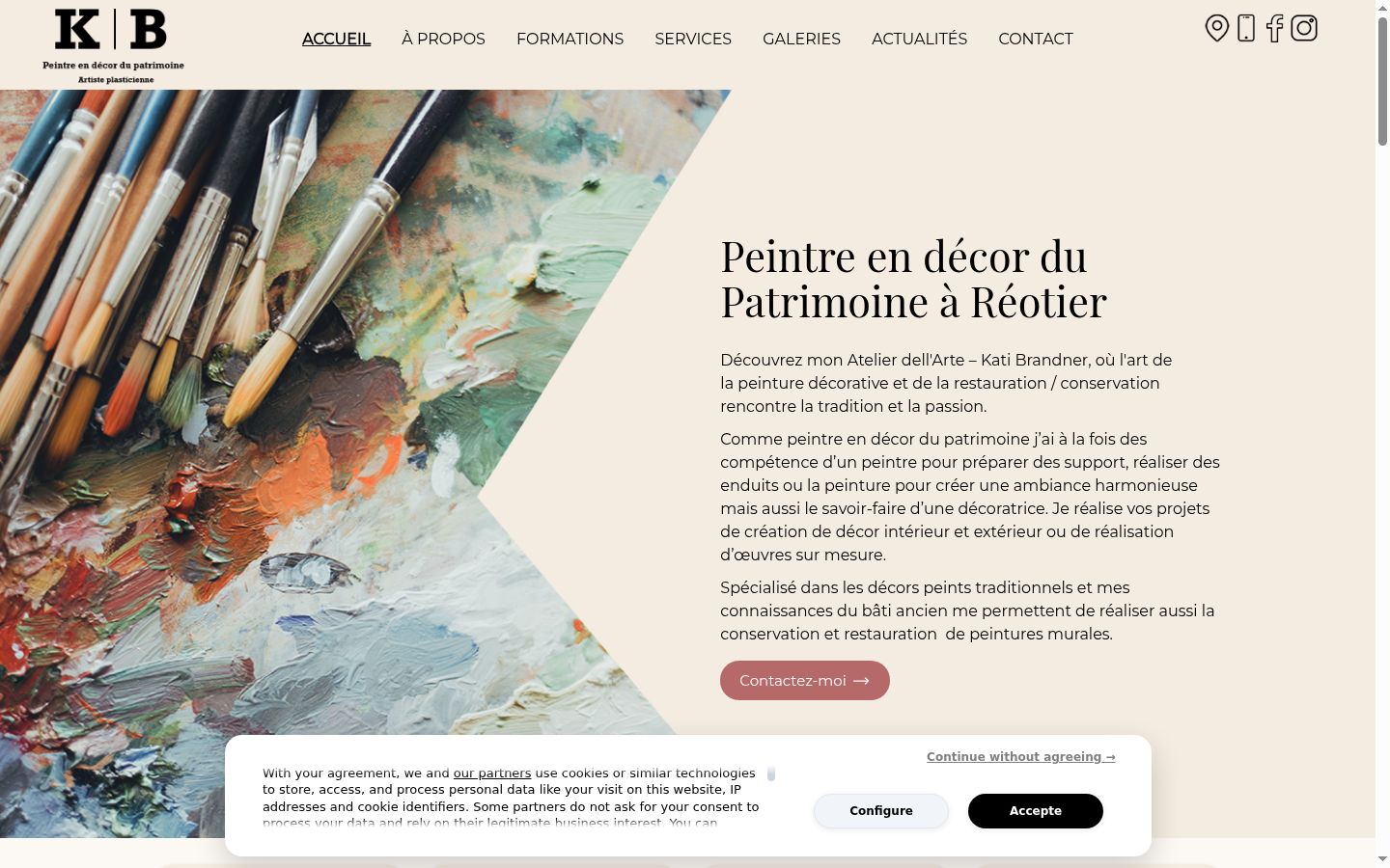 Screenshot del banner di consenso mostrato prima di qualsiasi interazione