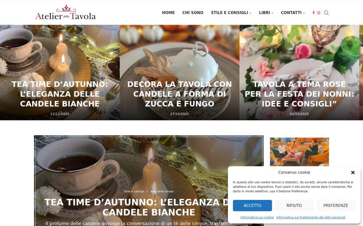 Snimka zaslona za atelierdellatavola.it