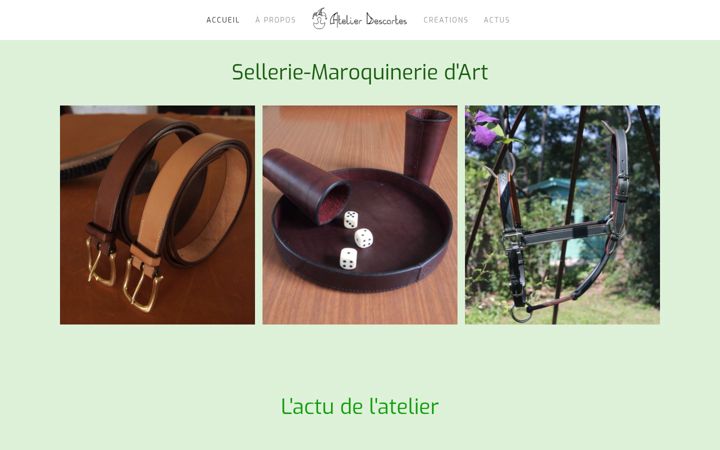 Screenshot of atelierdescartescuir.fr