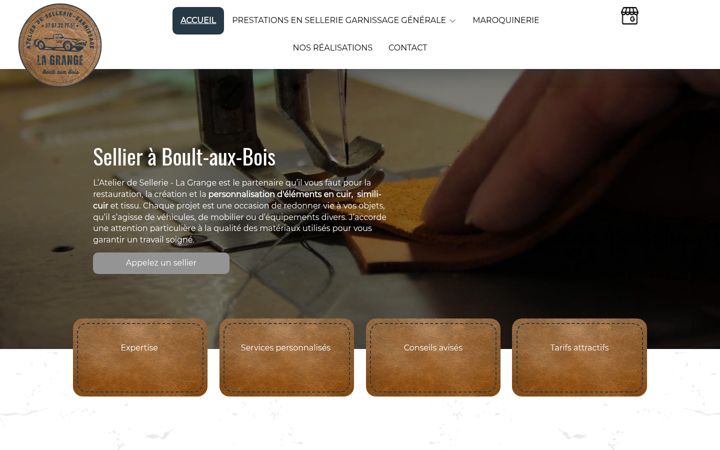 Screenshot of atelierdesellerie-lagrange.fr