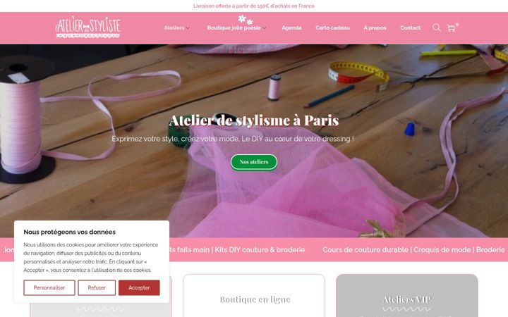 Screenshot of atelierdestyliste.com