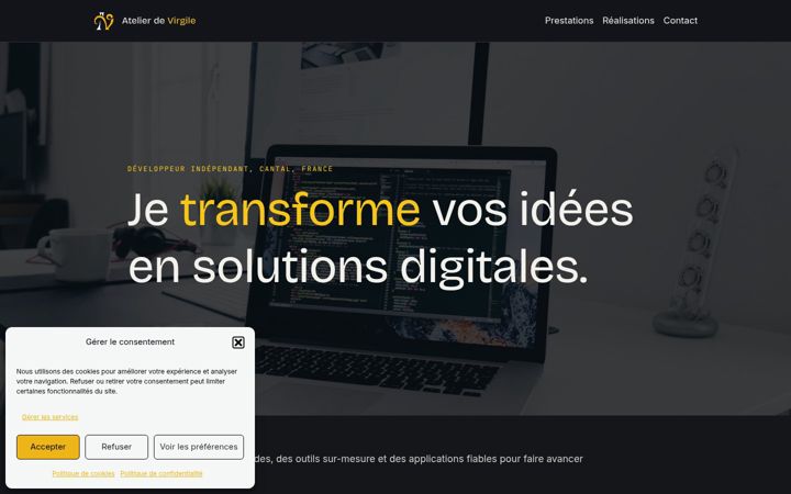 Screenshot of atelierdevirgile.fr