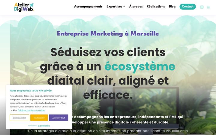 Captura de pantalla de atelierdigiweb.fr