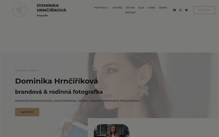 Snímek obrazovky atelierdominika.sk