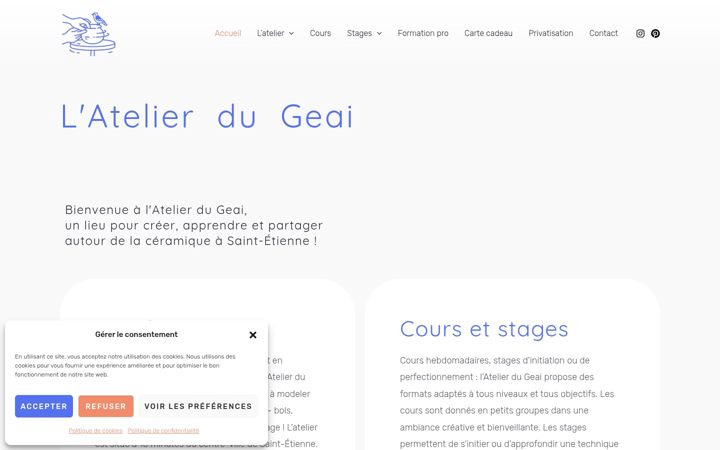 Screenshot of atelierdugeai.fr
