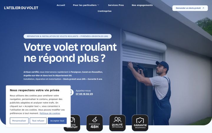 Screenshot of atelierduvolet.fr