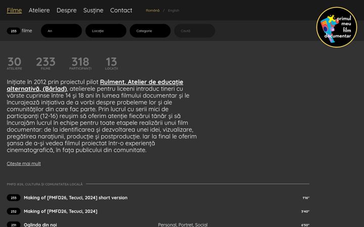 Screenshot of atelieredefilmdocumentar.ro