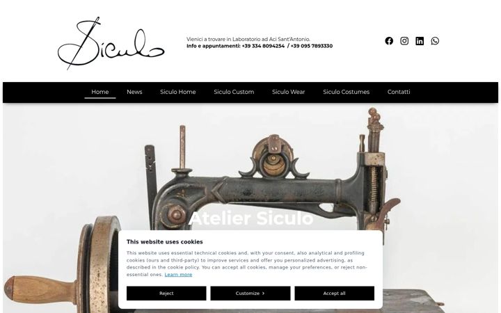Screenshot of atelierernestosiculo.com