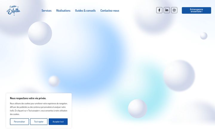 Kuvakaappaus sivustosta atelierestelle.fr
