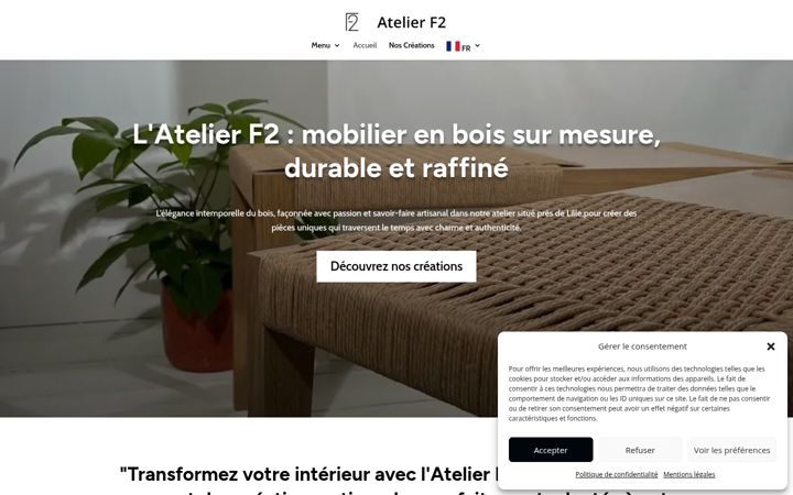 Kuvakaappaus sivustosta atelierf2.fr