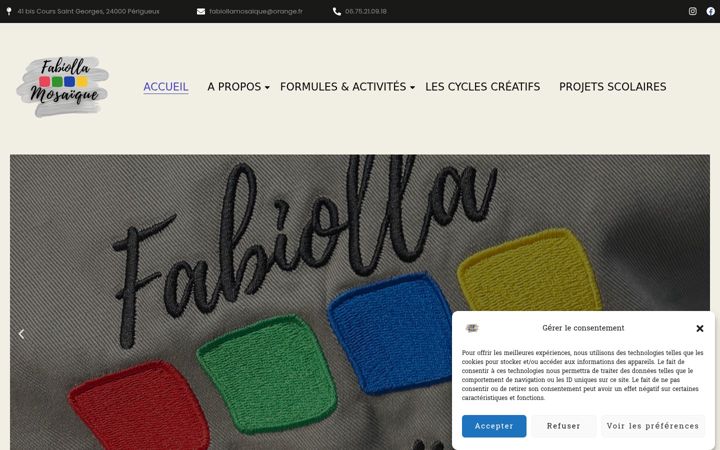 Screenshot of atelierfabiollamosaique.com