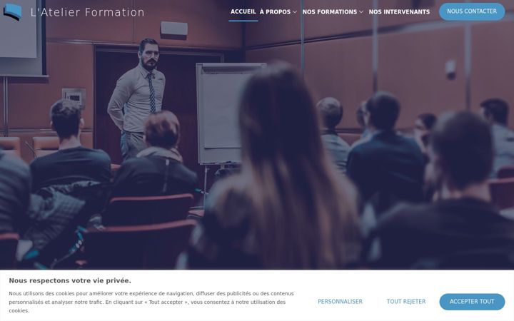 Captură de ecran a atelierformation.eu