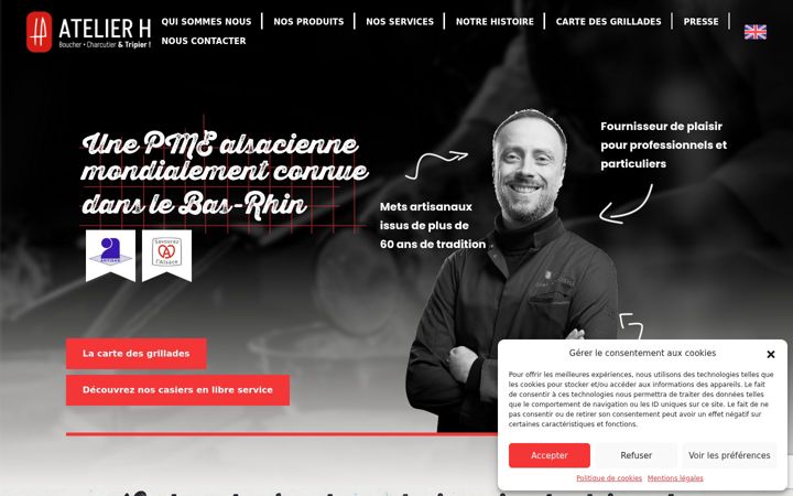 Kuvakaappaus sivustosta atelierh-alsace.fr