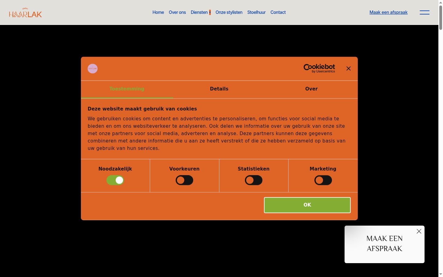 Screenshot of the consent banner shown before any interaction