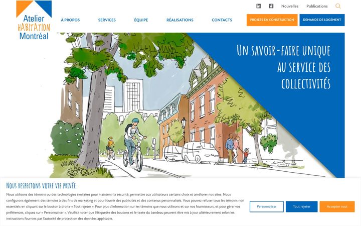 Skjermbilde av atelierhabitationmontreal.org