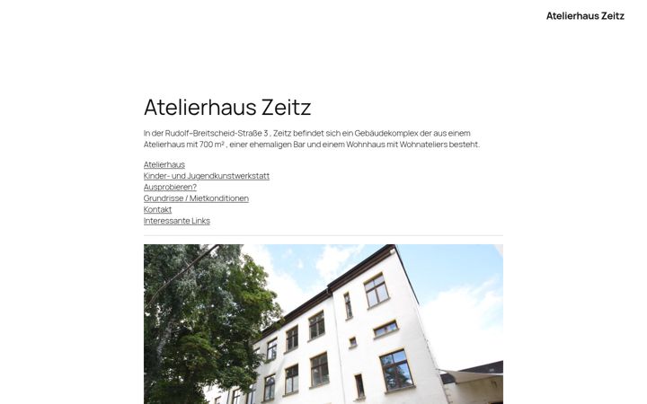 Screenshot of atelierhaus-zeitz.de