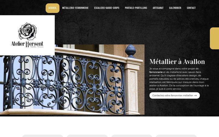 Screenshot of atelierhersent.fr