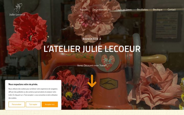 Screenshot of atelierjulielecoeur.com