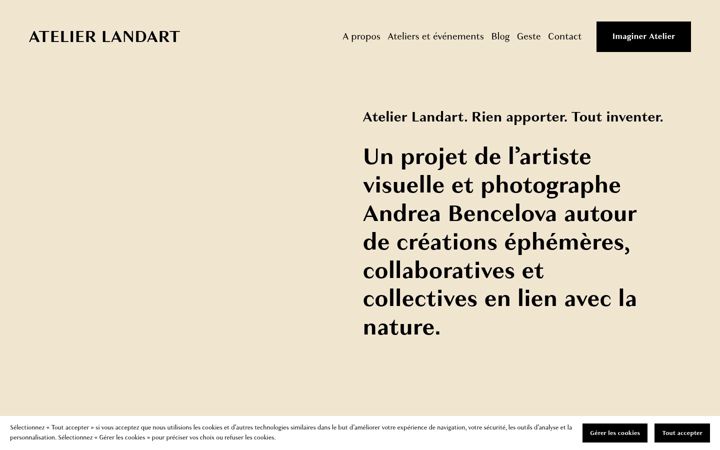 Screenshot of atelierlandart.fr