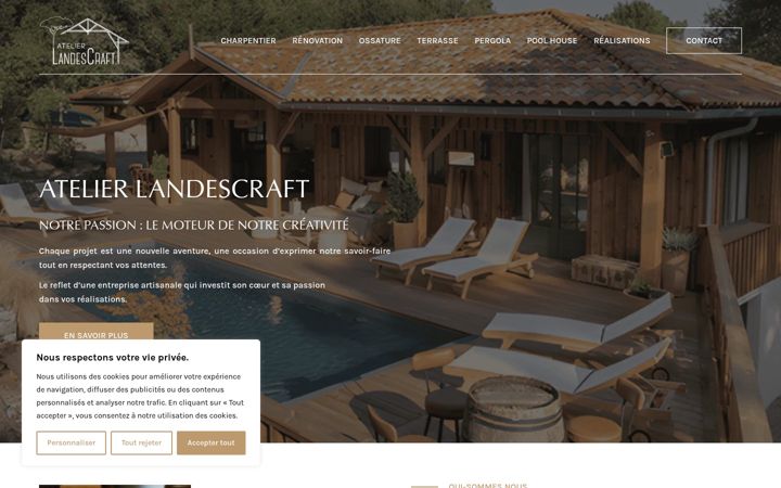 Screenshot of atelierlandescraft.fr