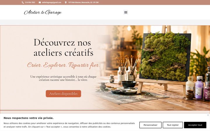 Screenshot of atelierlegarage.com