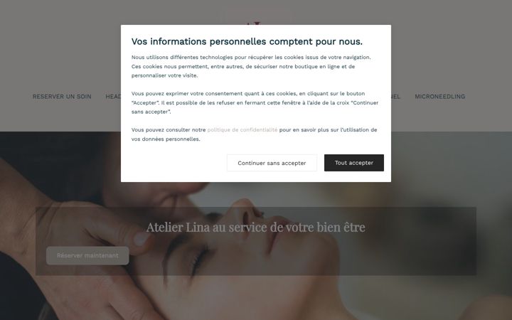 Screenshot of atelierlinaparis.com
