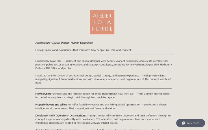 Screenshot of atelierlolaferre.com
