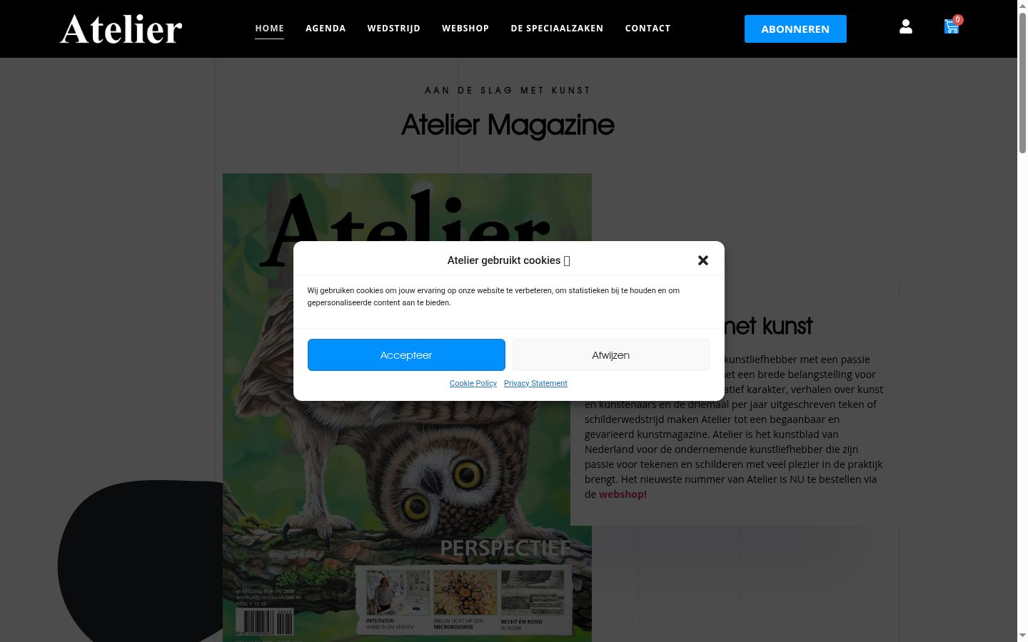 Screenshot des Einwilligungsbanners vor jeglicher Interaktion