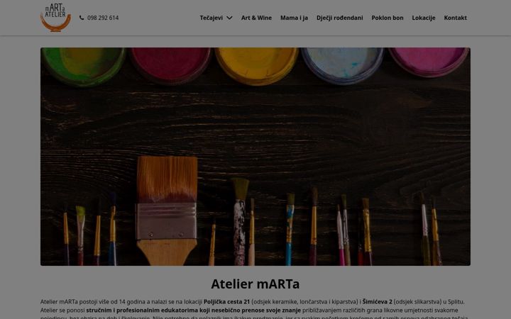 Screenshot di ateliermarta.hr