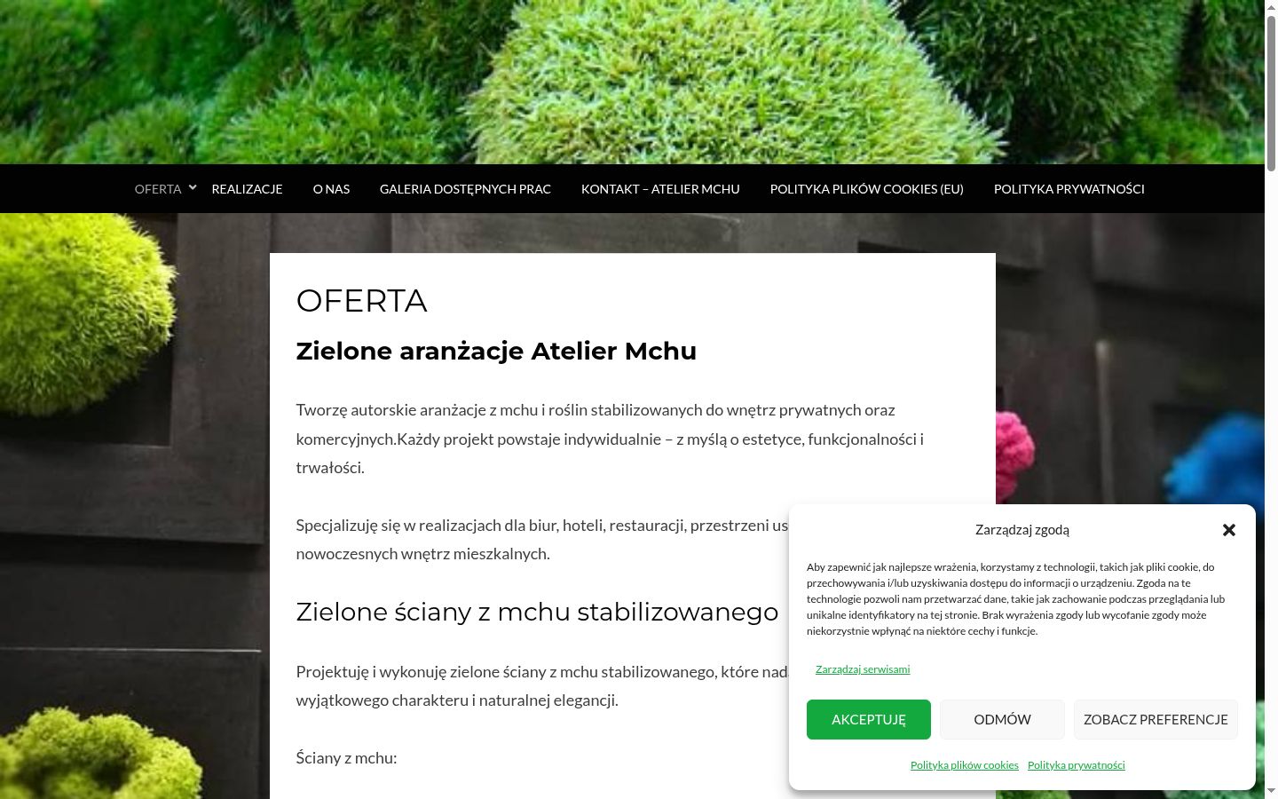 Posnetek zaslona pasice za privolitev, prikazane pred kakršno koli interakcijo