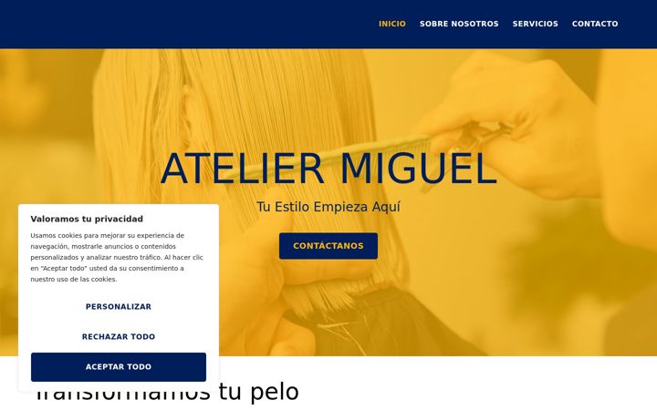 Screenshot of ateliermiguelpeluqueria.es
