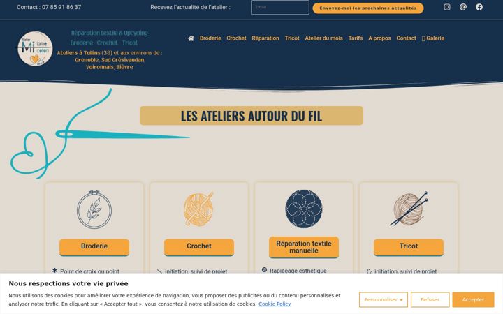 Capture d'écran de ateliermilainemicoton.com