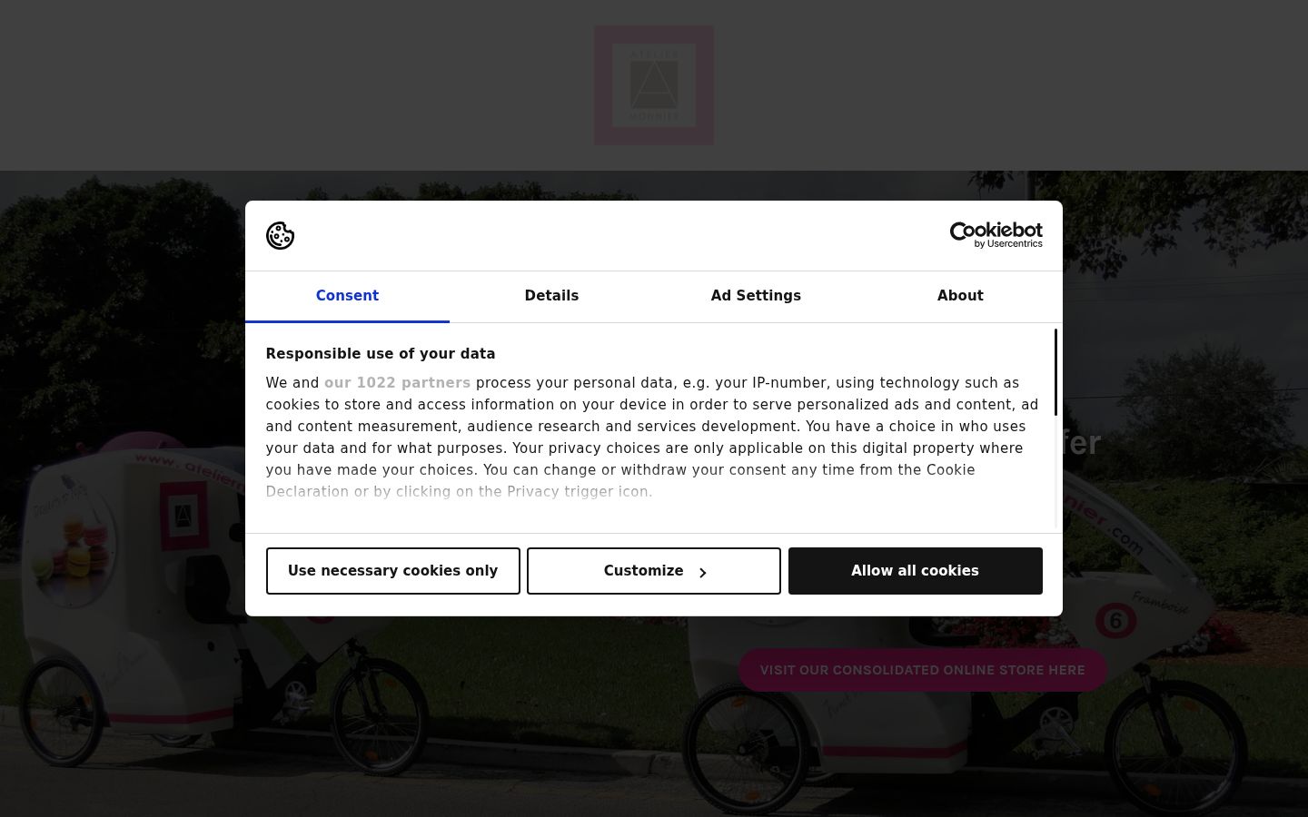 Snimka zaslona bannera za privolu prikazanog prije bilo kakve interakcije