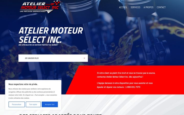 Screenshot of ateliermoteurselect.com